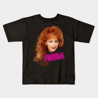 Reba // Neon-Style 80s Fan Design Kids T-Shirt